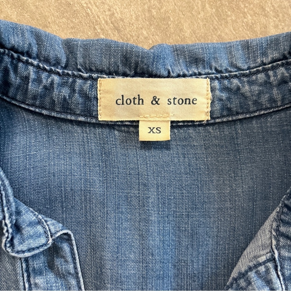 Cloth & Stone Chambray Tunic Blue Denim Dress Size XS - Picture 5 of 5